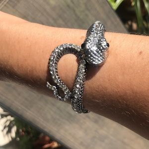 Snake Cuff with Rhinestones